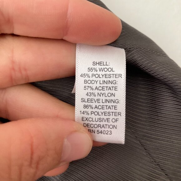 Banana Republic Wool Blend Blazer Gray Fringe Office Minimalist Academia Size 0 - Picture 12 of 12